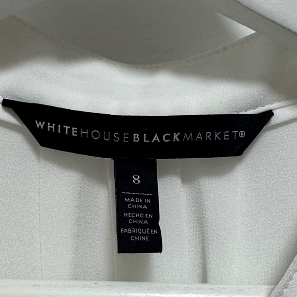 White House Black Market Ivory Pleated Blouse - Picture 2 of 6